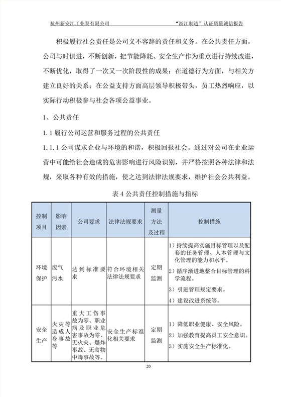 杭州新安江工业泵有限公司质量诚信报告-20