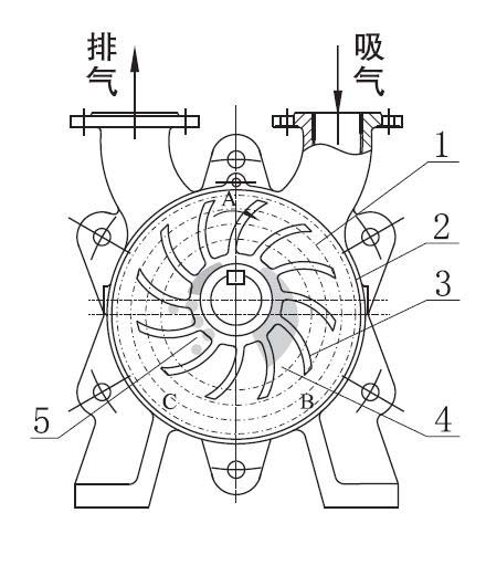 水环式真空泵工作原理图1